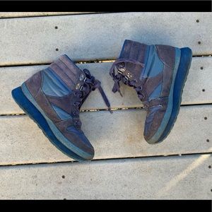Vintage High Top Sneaker Boots | Fleece Lined Hiking Boots